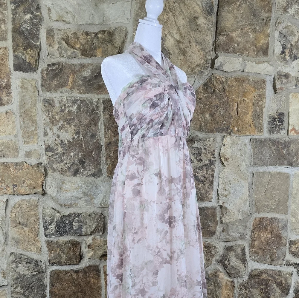 Jenny Yoo Nyla Convertible Floral Chiffon Dress Gown
